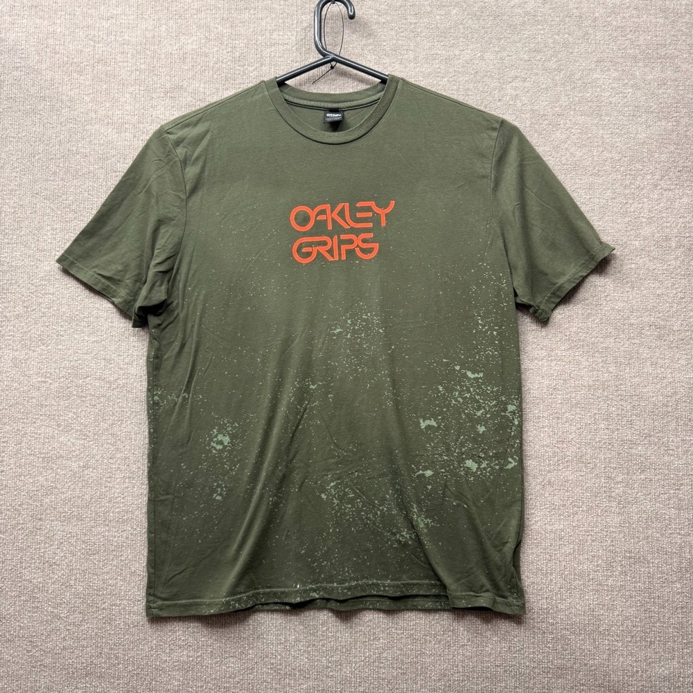 Oakley T‎ Shirt Mens 2XL Green Logo Graphic Streetwear Skate Casual